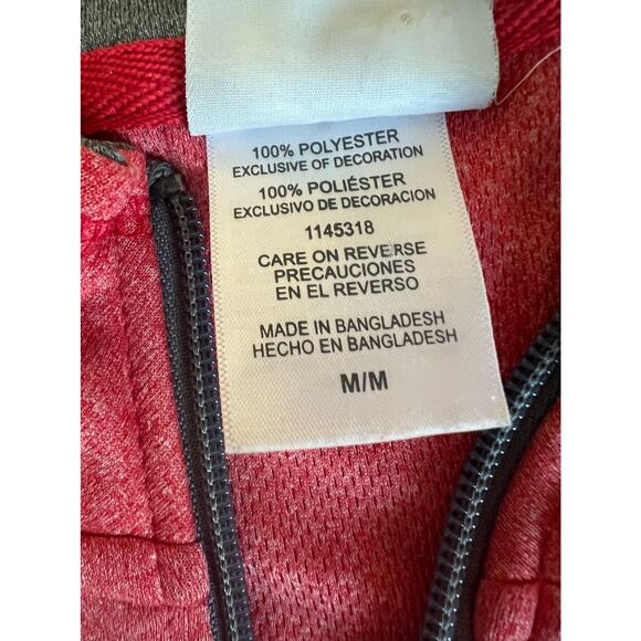 NHL Men’s Chicago Blackhawk Red Gray Long Sleeve  1/4  Zip Shirt w/ Pockets M - Picture 7 of 8